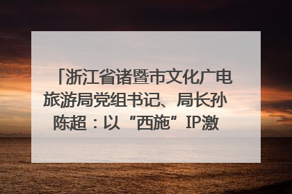 浙江省诸暨市文化广电旅游局党组书记、局长孙陈超：以“西施”IP激活全域旅游 打造县域文旅融合新标杆｜第七届全国县域旅游研究成果发布系列活动