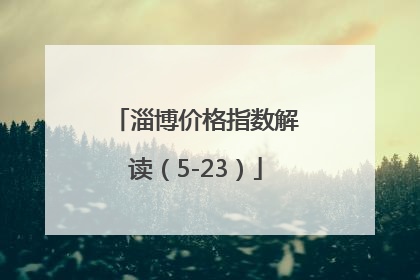 淄博价格指数解读（5-23）