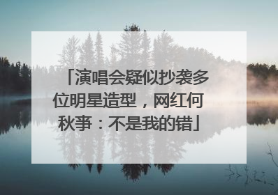 演唱会疑似抄袭多位明星造型，网红何秋亊：不是我的错
