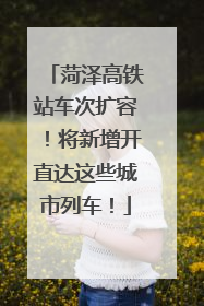 菏泽高铁站车次扩容！将新增开直达这些城市列车！