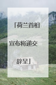 荷兰首相宣布将递交辞呈