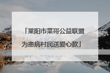 莱阳市菜哥公益联盟为患病村民送爱心款