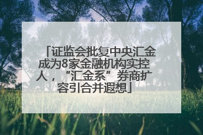 证监会批复中央汇金成为8家金融机构实控人，“汇金系”券商扩容引合并遐想