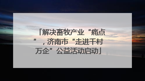 解决畜牧产业“痛点”，济南市“走进千村万企”公益活动启动