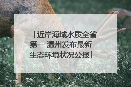 近岸海域水质全省第一 温州发布最新生态环境状况公报