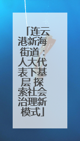 连云港新海街道：人大代表下基层 探索社会治理新模式