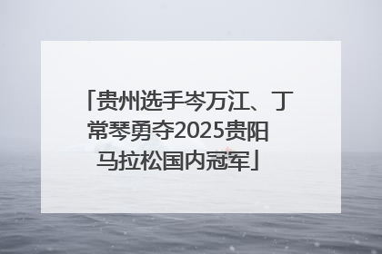贵州选手岑万江、丁常琴勇夺2025贵阳马拉松国内冠军