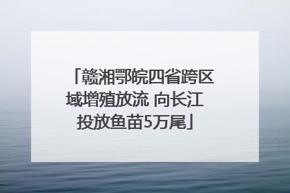 赣湘鄂皖四省跨区域增殖放流 向长江投放鱼苗5万尾