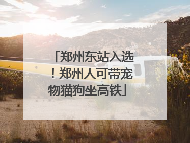 郑州东站入选！郑州人可带宠物猫狗坐高铁