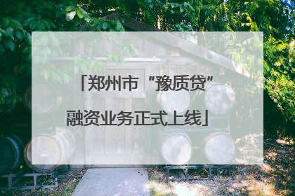 郑州市“豫质贷”融资业务正式上线