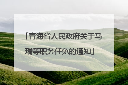 青海省人民政府关于马瑞等职务任免的通知