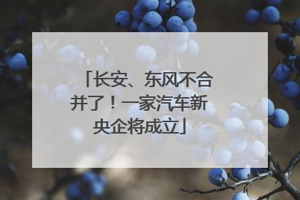 长安、东风不合并了！一家汽车新央企将成立