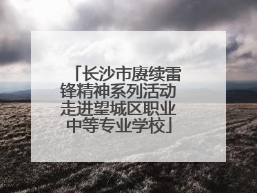 长沙市赓续雷锋精神系列活动走进望城区职业中等专业学校
