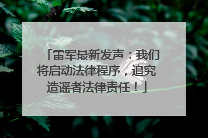 雷军最新发声：我们将启动法律程序，追究造谣者法律责任！