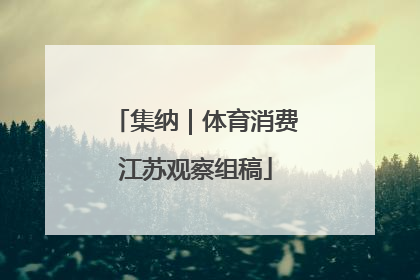 集纳｜体育消费江苏观察组稿