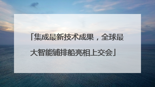 集成最新技术成果，全球最大智能铺排船亮相上交会