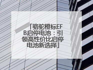 骆驼橙标EFB启停电池：引领高性价比启停电池新选择