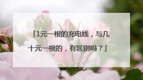1元一根的充电线，与几十元一根的，有区别吗？