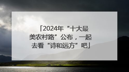 2024年“十大最美农村路”公布，一起去看“诗和远方”吧
