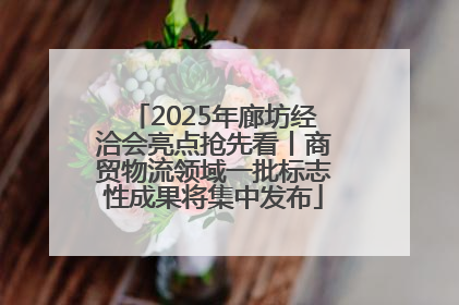 2025年廊坊经洽会亮点抢先看丨商贸物流领域一批标志性成果将集中发布
