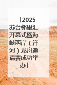 2025苏台邻里汇开幕式暨海峡两岸（洋河）龙舟邀请赛成功举办