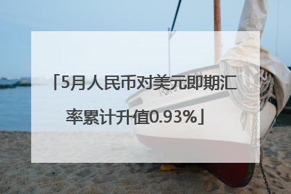 5月人民币对美元即期汇率累计升值0.93%
