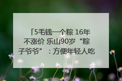 5毛钱一个粽 16年不涨价 乐山90岁“粽子爷爷”：方便年轻人吃口热乎早饭｜封面头条