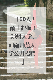 60人！硕士起报！郑州大学、河南师范大学公开招聘