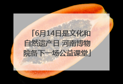 6月14日是文化和自然遗产日 河南博物院备下一场公益课堂