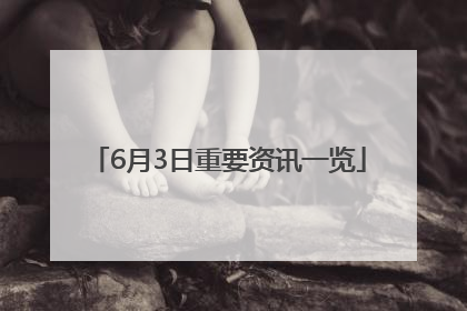 6月3日重要资讯一览