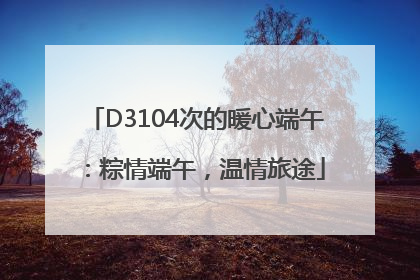 D3104次的暖心端午：粽情端午，温情旅途